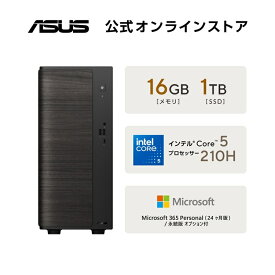 3/16新発売 ASUS デスクトップパソコン V500 Mini Tower V501MV インテル Core 5 210H メモリ16GB SSD 1TB Windows11 Microsoft 365 Personal (24か月版) 搭載 ブラック V501MV-05210H161TBO