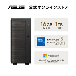 3/16�V���� ASUS �f�X�N�g�b�v�p�\�R�� V500 Mini Tower V501MV �C���e�� Core 5 210H ������16GB SSD 1TB Windows11 Microsoft 365 Personal (24������) ���� �u���b�N V501MV-05210H161TBO