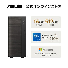 3/16新発売 ASUS デスクトップパソコン V500 Mini Tower V501MV インテル Core 5 210H メモリ16GB SSD 512GB Windows11 Microsoft 365 Personal (24か月版) 搭載 ブラック V501MV--05210H16512O