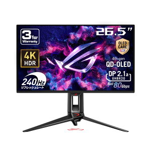 ASUS �L�@EL 4K �Q�[�~���O���j�^�[ ROG Swift OLED PG27UCDM 27�C���` / 4K ��4����ʎq�h�b�g�L�@EL�p�l�� / 240Hz / 0.03ms / OLED Anti-Flicker/G-SYNC�Ή�/VESA DisplayHDR 400 True Black/DisplayPort 2.1a UHBR20 / USB-C/HDMI 2.1