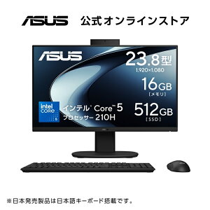 3/16�V���� ASUS �f�X�N�g�b�vPC V400 AiO V440VAK 23.8�C���` Windows 11 �C���e�� Core 5 210H ������16GB SSD 512GB USB�L�[�{�[�h/USB�}�E�X�t�� ��̌^ AIO �f�X�N�g�b�v�p�\�R�� �u���b�N V440VAK-BPC199W