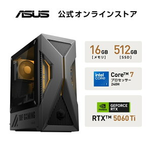 7/4�V���� ASUS �Q�[�~���O�f�X�N�g�b�vPC TUF Gaming T500 T500MV NVIDIA GeForce RTX 5060 Ti �C���e�� Core 7 �v���Z�b�T�[ 240H ������16GB SSD 512GB Windows 11 15L ��⎮ �d��5.9kg �\�[���[�G�N���v�X�O���[ T500MV-072