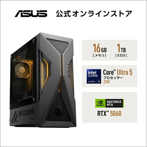 �yASUS�����V�i���́E1�N�ۏ؁z�Q�[�~���O�f�X�N�g�b�v�p�\�R��GeForce RTX 5060 / Intel Ultra 5 225F / DDR5������16GB /�X�g���[�W1TB /�O���[/ T700 Mini/�Q�[��/����ҏW/ T700MF-05225F089W