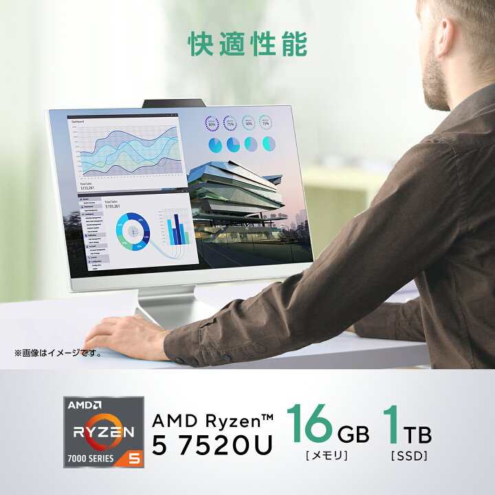 楽天市場】一体型デスクトップパソコン Ryzen 5 7520U メモリ 16GB SSD 