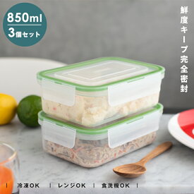 保存容器 密封 抗菌 冷凍 冷蔵 保存 耐熱 レンジ対応 食洗器対応 お手入れ簡単 ラク家事 時短 弁当箱 新生活 【 アスベル ユニックス タイトロック ASVEL UNIX WLO-30Ag 850ml 3個セット 】