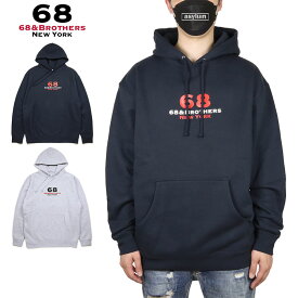【21%OFF】【P10倍】【MAX88%OFF 誕生祭FINAL 最大20％OFFクーポン配布】68&BROTHERS パーカー 68アンドブラザーズ プルオーバーパーカー トップス フーディー メンズ レディース ブランド 大きいサイズ おしゃれ おすすめ 人気 黒 ストリート 68bros013 ブラック M L XL