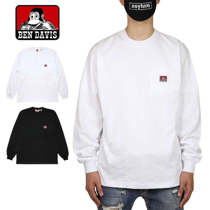 楽天市場 ベンデイビス ロンt Ben Davis ベンデイビス Tシャツ 長袖tシャツ ロングスリーブ メンズ レディース ブランド ロゴ 大きいサイズ 綿100 おしゃれ おすすめ 人気 C 白 黒 M L Xl ストリート系b系通販 Asylum