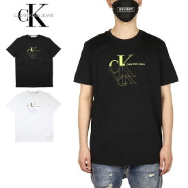 カルバンクライン ジーンズ Tシャツ CALVIN KLEIN JEANS 半袖Tシャツ トップス CKジーンズ メンズ レディース ブランド 大きいサイズ おしゃれ おすすめ 人気 プリント 綿100% 黒 白 ckj052 M L XL XXL