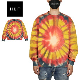 【MAX80%OFF 楽天スーパーSALE！更に限定クーポンで20%OFF】【20％OFF】HUF トレーナー ハフ スウェット メンズ レディース ブランド 大きいサイズ おしゃれ おすすめ 人気 裏起毛 タイダイ柄 スケボー スケーター huf23aw001 M L XL