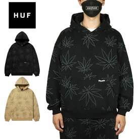 【MAX80%OFF 楽天スーパーSALE！更に限定クーポンで20%OFF】【20％OFF】HUF パーカー ハフ プルオーバーパーカー フーディー セットアップ 対応 メンズ レディース ブランド 大きいサイズ おしゃれ おすすめ 人気 黒 裏起毛 huf23aw005 ブラック M L XL