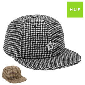 HUF キャップ ハフ 帽子 ローキャップ 千鳥格子 メンズ レディース ブランド 大きいサイズ おしゃれ おすすめ 人気 黒 スケボー ストリート huf23aw010 ブラック