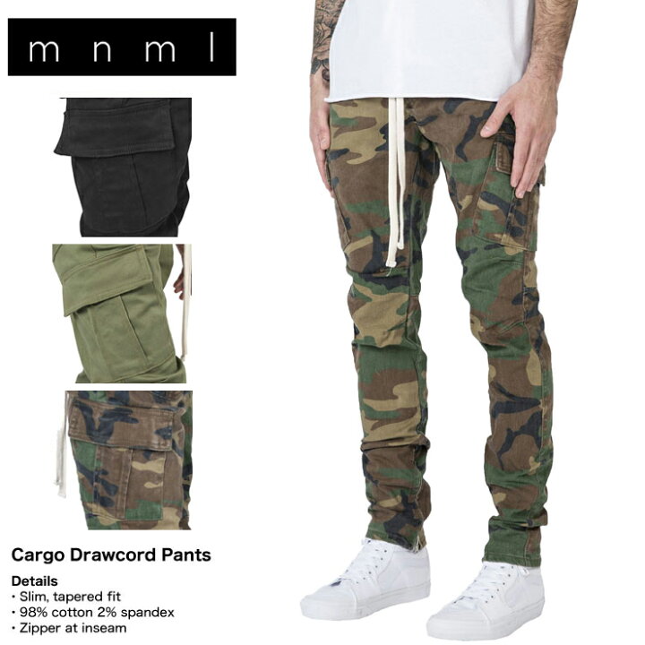 楽天市場】mnml ミニマル カーゴパンツ スキニー スリム CARGO 