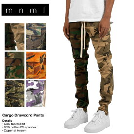 【GW超ポイントバック5倍】mnml ミニマル CARGO DRAWCORD PANTS CAMO メンズ レディース 夏秋冬 カーゴパンツ カモ オレンジカモ パープルカモ XS S M L XL