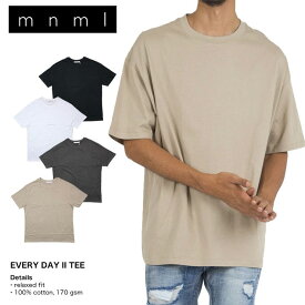 【MAX80％OFF♪大決算SALE 更に15％OFFクーポン配布中】【50%OFF】mnml Tシャツ ミニマル 半袖Tシャツ ビッグシルエット ビッグTEE メンズ レディース ブランド 大きいサイズ おしゃれ おすすめ 黒 白 EVERY DAY TEE 21ML-SP732T ブラック ホワイト M L XL XXL