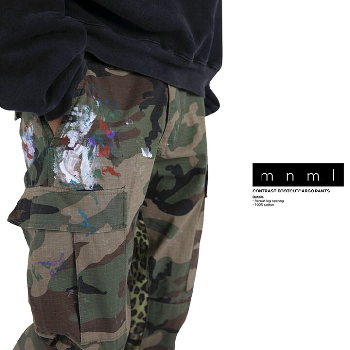 楽天市場】mnml フレアパンツ ミニマル カーゴパンツ ワークパンツ 