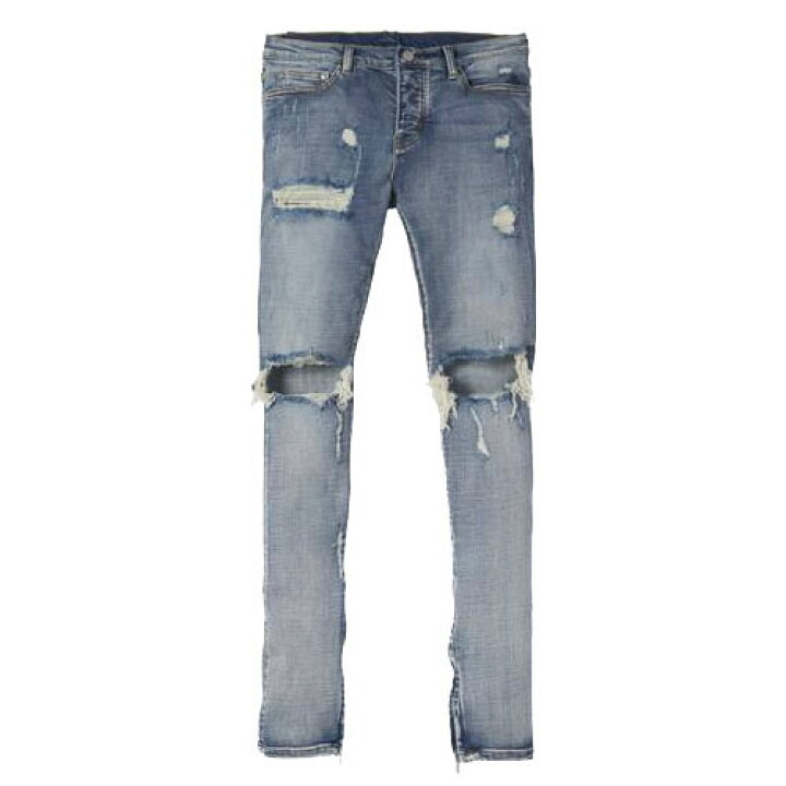 楽天市場】【在庫処分20%OFF】mnml デニム ダメージクラッシュジーンズ 