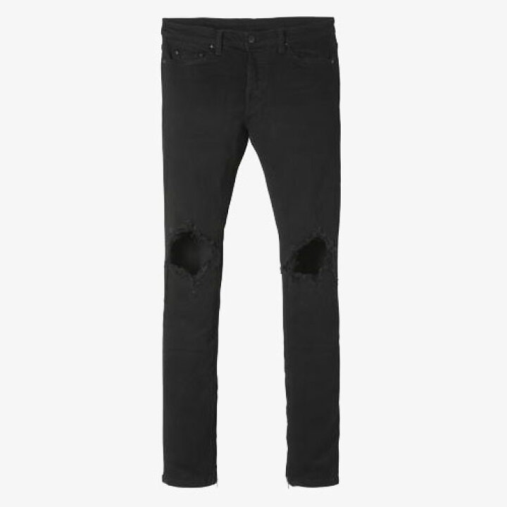 楽天市場】mnml ストレッチ 裾ZIPジップ ダメージクラッシュジーンズ 