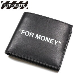 【MAX80%OFF！楽天スーパーSALE！更にお得なクーポン配布中】【50%OFF】オフホワイト 財布 OFF-WHITE ウォレット 二つ折り 本革 メンズ レディース ブランド おしゃれ おすすめ 人気 黒 ストリート CALF SKIN QUOTE BIFOLD WALLET ブラック