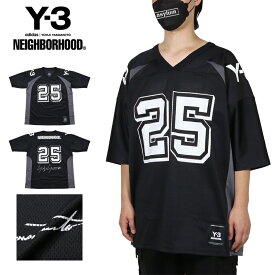 Y-3 Tシャツ ワイスリー NEIGHBORHOOD ネイバーフッド コラボ 半袖Tシャツ フットボールシャツ メンズ レディース ブランド 大きいサイズ おしゃれ おすすめ 人気 黒 y3141 ブラック M L XL