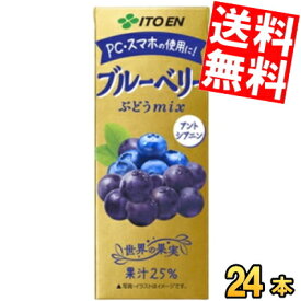 【送料無料】 伊藤園 ブルーベリーmix 200ml紙パック 24本入 ブルーベリーミックス アントシアニン 香料・酸味料・着色料無添加 フルーツ 果物 ジュース ※北海道800円・東北400円の別途送料加算