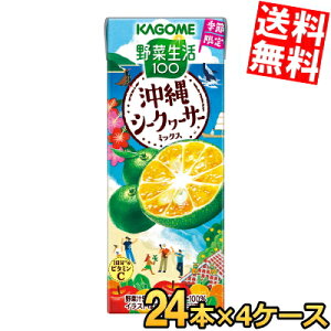 【送料無料】 カゴメ 野菜生活100 沖縄シークヮーサーミックス 195ml紙パック 96本(24本×4ケース) 季節限定 シークワーサーミックス 沖縄 野菜ジュース やさいジュース 沖縄シークワーサー シ