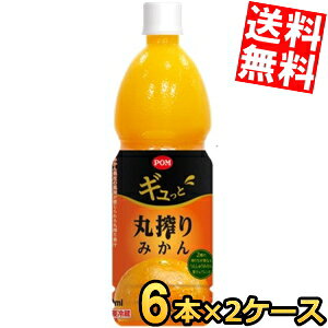 【送料無料】 えひめ飲料 POM ポン ギュっと丸搾りみかん 800mlペットボトル 12本(6本×2ケース) ポンジュース みかん ミカン オレンジジュース ギュッと丸搾りみかん ※北海道800円・東北400円の