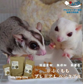 【5000円以上購入でプレゼントキャンペーン実施中！】 フクロモモンガ 無添加 フード ペレット えさ 100g 300g 500g ふくもも PREMIUM VEGETABLE プレミアム ベジタブル モモンガ 飼料 保存料なし 遺伝子組換え原料なし 餌 ペットフード おやつ ビタミン 食物繊維 タンパク質