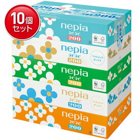 【最安挑戦！まとめ買い×10点セット】王子ネピア ネピネピティシュ 400枚(200組)×5箱パック（ボックスティシュー）