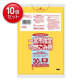 【最安挑戦！まとめ買い×10点セット】日本サニパック 一宮市指定袋 可燃ごみ用 30L 10枚入 ごみ袋