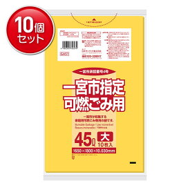 【最安挑戦！まとめ買い×10点セット】日本サニパック 一宮市指定袋 可燃ごみ用 45L 10枚