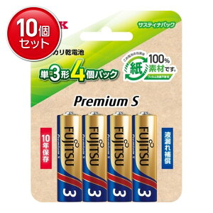 �y�ň�����I�܂Ƃߔ���×10�_�Z�b�g�zFDK FUJITSU PremiumS �A���J�����d�r �T�X�e�B�i�p�b�N �P3�` 4�p�b�N LR6PS 4SB