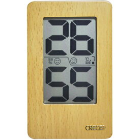 CRECER 天然木デジタル温湿度計 CR-2200W