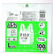 【1点限り！令和お試し価格】ジャパックス PRH29W 手付き ポリ袋 乳白 L 100枚入