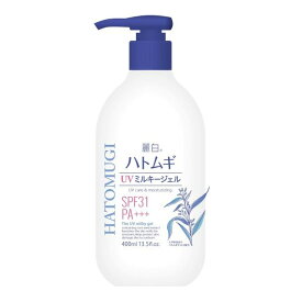 熊野油脂 麗白 ハトムギ UV ミルキージェル SPF31 PA+++ ポンプタイプ 大容量 400ml