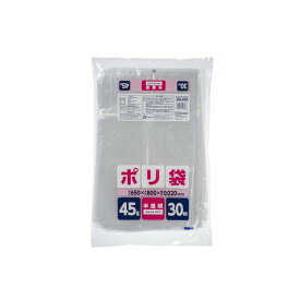【送料込・まとめ買い×10個セット】ジャパックス JNL493 ポリ袋 45L 半透明 30枚入 縦80cm×横65cm×厚み0.02