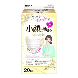 【送料込・まとめ買い×10】白元アース be-style ビースタイル プリーツタイプ 20枚入×10点セット　ふつうサイズ プレミアムホワイト （小顔に魅せる女性用マスク）（4902407582324）