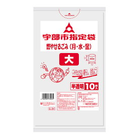 【送料込・まとめ買い×60個セット】日本サニパック 宇部市指定袋 燃やせるごみ用 大 半透明 10枚入