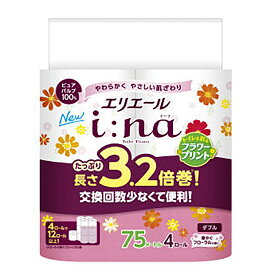 【令和・早い者勝ちセール】大王製紙 エリエール i:na イーナ トイレット 3.2倍巻 プリント 華やぐフローラルの香り 4ロール入