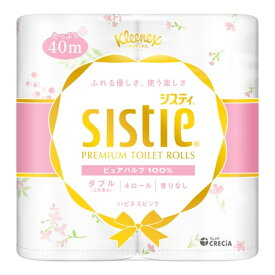 【送料込・まとめ買い×10個セット】日本製紙クレシア クリネックス システィ 4ロール ダブル ハピネスピンク トイレットペーパー