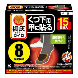 【夜の市★合算2千円超で送料無料対象】小林製薬 桐灰カイロ くつ下用 甲に貼る 黒 15足分入
