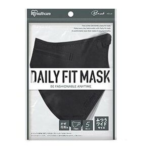 【送料込・まとめ買い×120個セット】アイリスオーヤマ DAILY FIT MASK デイリーフィットマスク 立体 ふつうワイドサイズ 5枚 ブラック RK-F5MBK