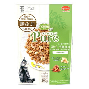 【まとめ買い×3点セット】日本ペットフード コンボ ピュア キャット 避妊・去勢後用 まぐろ味・鶏肉・かつお節添え 200g