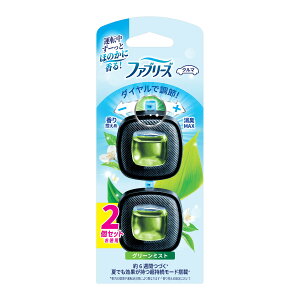 【送料込・まとめ買い×5個セット】P&G ファブリーズ イージークリップ グリーンミスト 2.5mL 2個セット 車用 消臭芳香剤