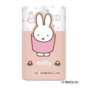 【送料込・まとめ買い×8個セット】丸富製紙 ミッフィー トイレットペーパー ダブル 12ロール