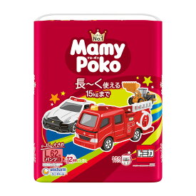 【送料込・まとめ買い×3個セット】ユニ・チャーム マミーポコ パンツ L 62枚 トミカデザイン 子供用 紙おむつ