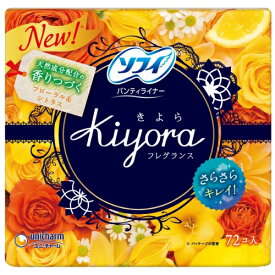 【送料無料・まとめ買い×3】ユニ・チャーム　ソフィ Kiyora ( きよら ) フレグランス フローラル＆シトラスの香り 72枚入り×3点セット ( 4903111364244 )