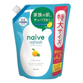 【送料込・まとめ買い×4点セット】クラシエ　ナイーブ リフレッシュボディソープ ( 海泥配合 ) 詰替用 1600mL ( 液体ボディソープ　詰替え ) ( 4901417169761 )