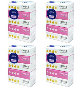 【送料込・まとめ買い×4】王子ネピア nepia ネピアソフト パック ティシュ 400枚(2枚重ね200組)×5コパック×4点セット(計20パック)(4901121635071)※パッケージ変更の場合あり