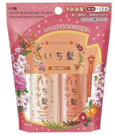 【令和・早い者勝ちセール】【お試しペア】いち髪　濃密W保湿ケア　シャンプー＆コンディショナー　40ml＋40g　ミニセット　携帯に便利なポーチ入 ( 4901417721570 )※パッケージ変更の場合あり