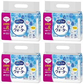 【決算還元・送料込・まとめ買い×4】ユニ・チャーム　シルコット ウェットティッシュ 58枚×8パック×4点セット（計1856枚）ノンアルコール ピュアウォーター 純水99% 詰替　 ( 4903111459049 )※パッケージ変更の場合あり